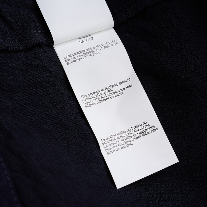 sacai indigo denim blazer jacket with notched lapels, contrast golden topstitching, flap chest pockets and gold anchor buttons - view 5