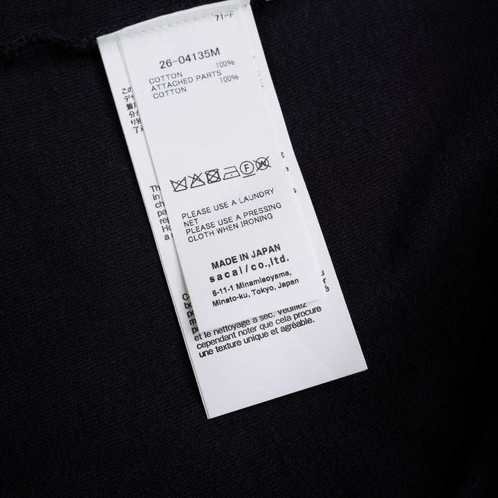 sacai chusen-dyed cotton jersey T-shirt with white, brown, green and navy dyed bands and a chest pocket - view 3