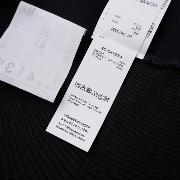 sacai chusen-dyed cotton jersey T-shirt with white, brown, green and navy dyed bands and a chest pocket - view 4