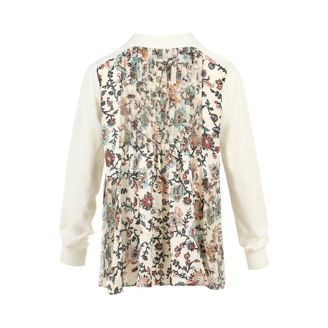 sacai Floral Print Cotton Knit Cardigan - view 2