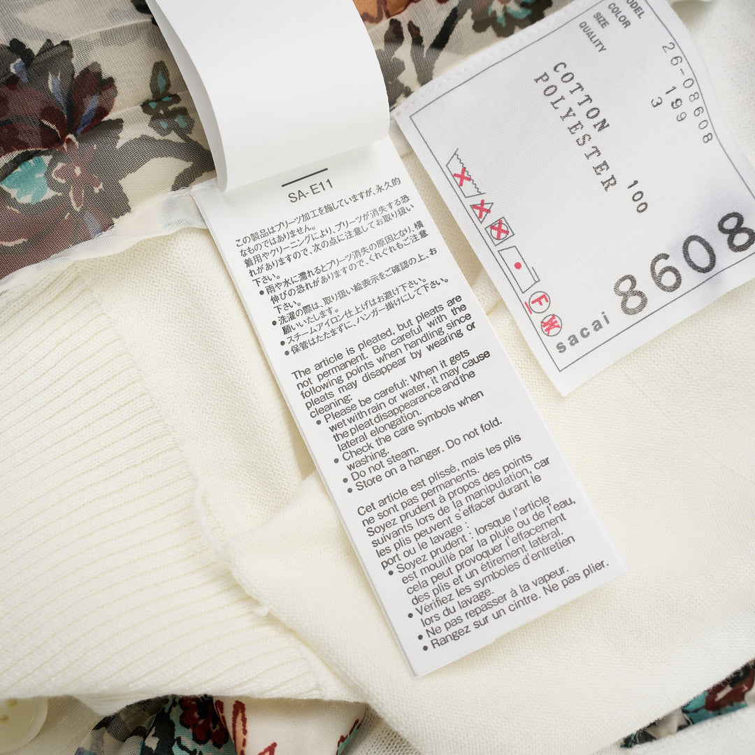 sacai Floral Print Cotton Knit Cardigan - view 5