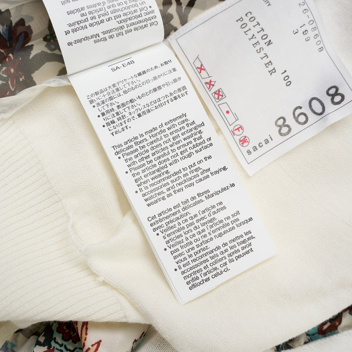 sacai Floral Print Cotton Knit Cardigan - view 7