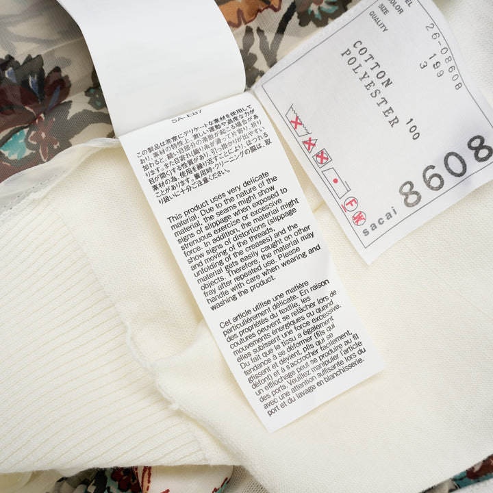 sacai Floral Print Cotton Knit Cardigan - view 9