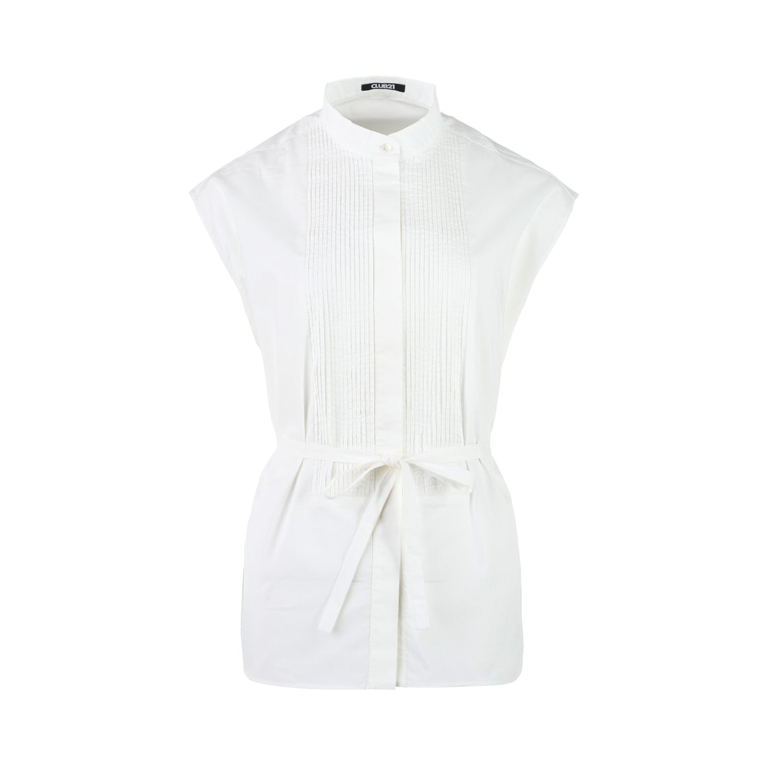 Club21 Collection Edith Structured Cotton Sleeveless Shirt