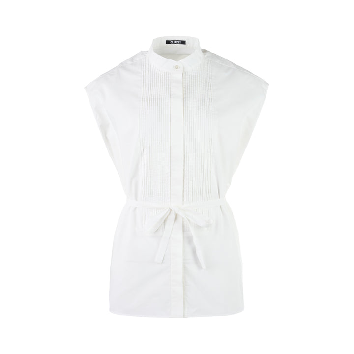 Edith Structured Cotton Sleeveless Shirt
