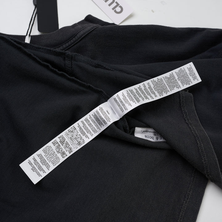 rag & bone Rodeo Star Alex Tee in washed black with distressed Rodeo Star lettering and star graphic on the chest - view 4