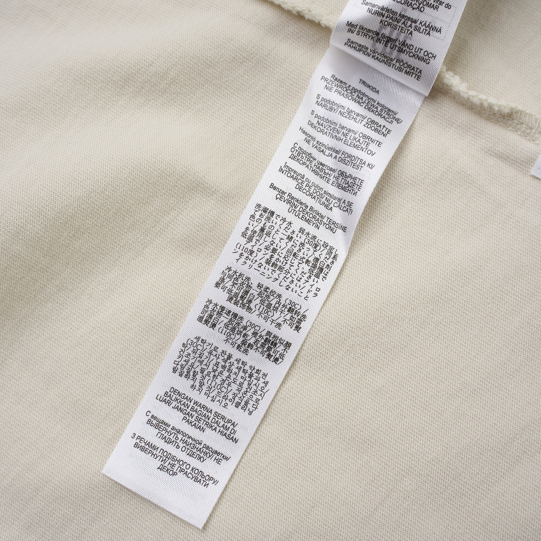 rag & bone University Alex Tee in cream with distressed navy collegiate "rag & bone NYC" graphic on the chest - view 5