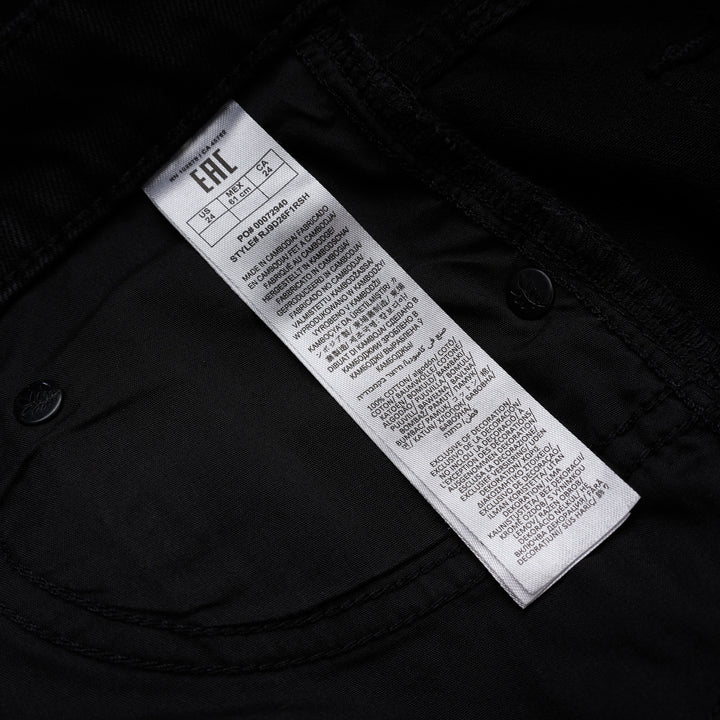 rag & bone Cam Full Straight Jeans in washed black denim, shown from the front with low-rise waist and full straight leg - view 3