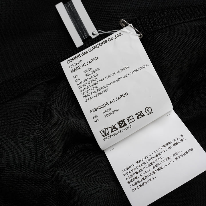 Comme des Garçons black sheer jersey blouse with voluminous balloon sleeves and gathered shoulder details, shown from the front - view 3