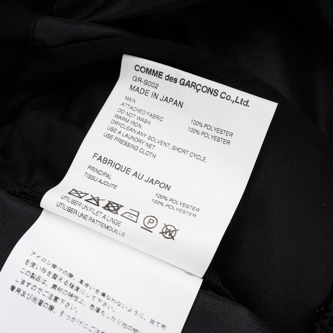 Comme des Garçons black pleated midi skirt with elasticated waist and sheer layered hem - view 4