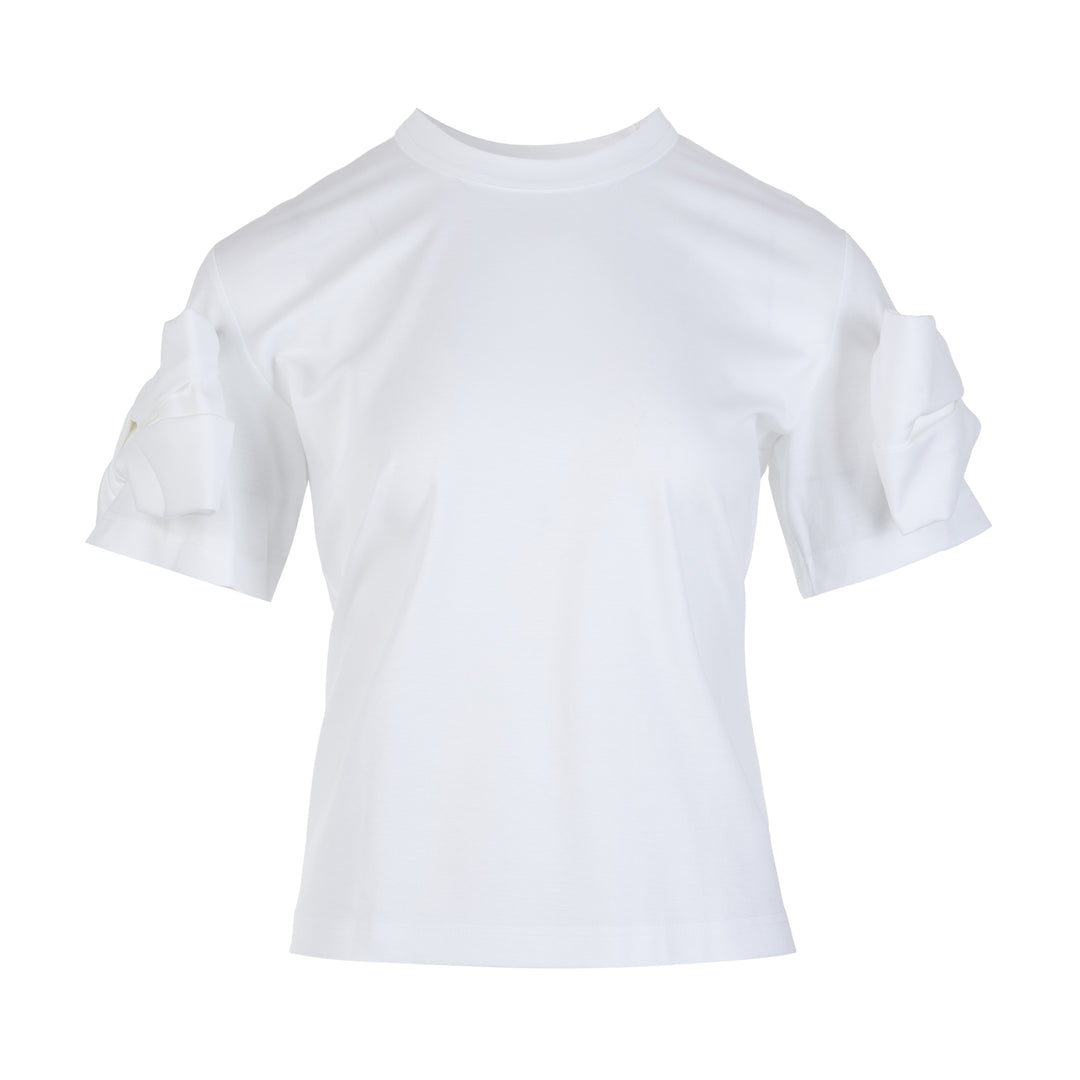Noir Kei Ninomiya Cotton Ponte Twisted Sleeve Tee