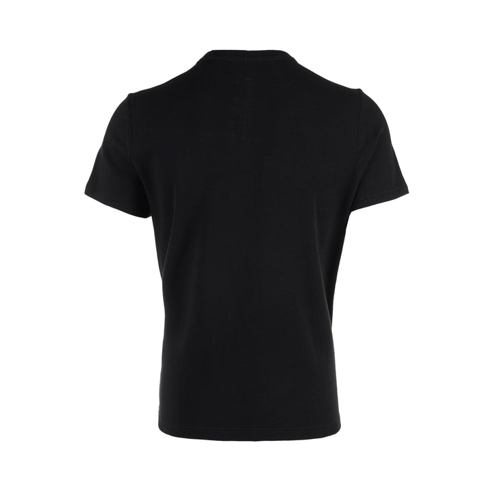 Back view of the Rick Owens Short Level Wool Silk Jersey Tee in black, showing the crewneck, shoulder seams and short sleeves - view 2
