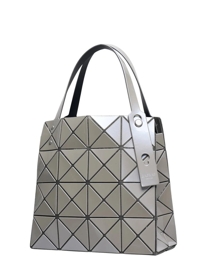 Bao Bao Issey Miyake Lucent Carat large tote bag in taupe grey with geometric triangular tiles and double handles - view 2