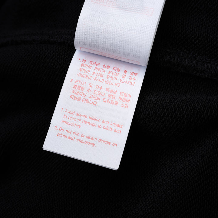 Wooyoungmi black pullover hoodie with drawstring hood, kangaroo pocket and tonal logo patch on the chest - view 6