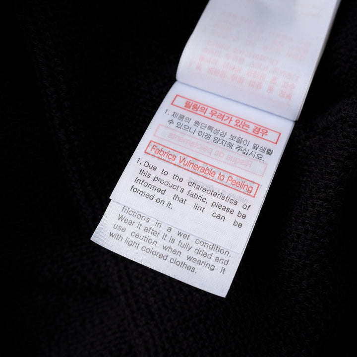 Black Wooyoungmi zip-up hoodie with padlock-style zip pull, stud-detailed kangaroo pockets and small gold logo on the chest - view 7