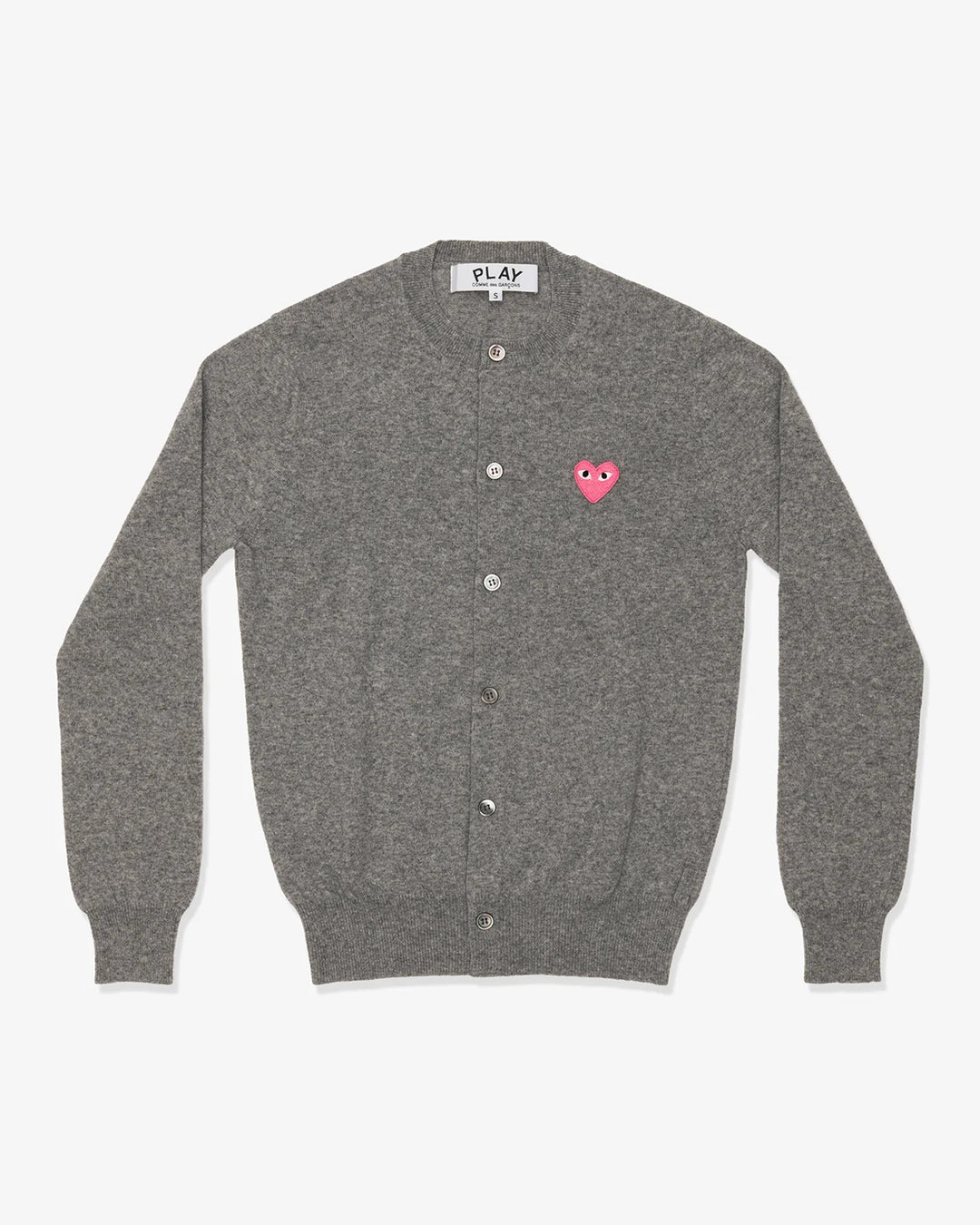 COMME des GARCONS PLAY Round Neck Cardigan Pink Emblem