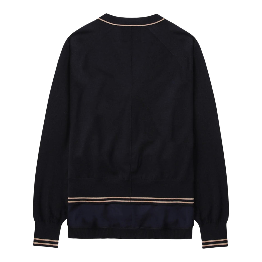 Club21 - 3.1 Phillip Lim - Chiffon Combo Boxy Cardigan - CARDIGANS - Navy
