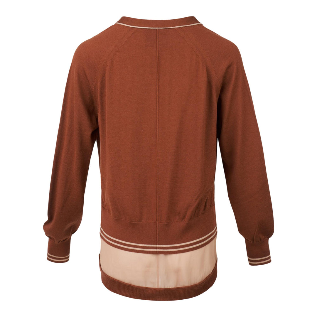 Club21 - 3.1 Phillip Lim - Chiffon Hem Boxy Cardigan - CARDIGANS - Orange