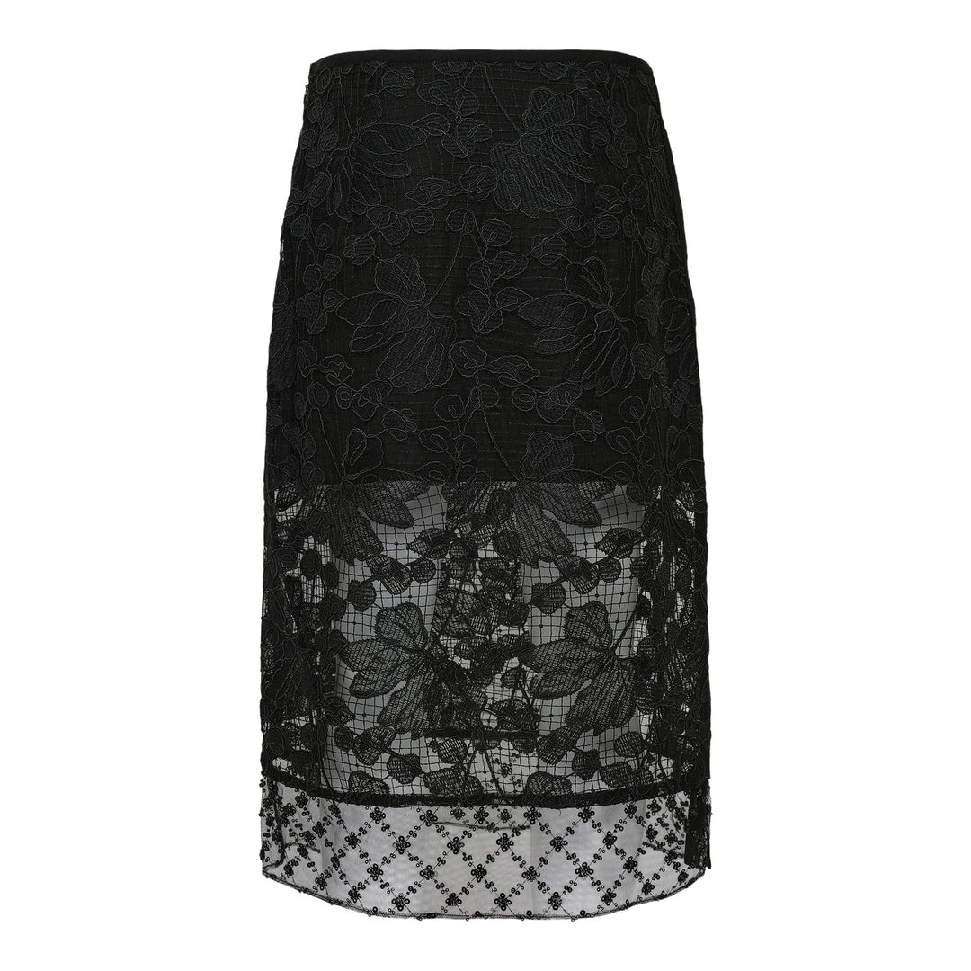 Club21 - 3.1 Phillip Lim - Corded Lace Organza Midi Skirt - SKIRTS - Black