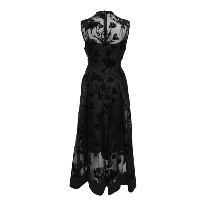 Club21 - 3.1 Phillip Lim - Flocked Organza Sleeveless Midi Dress - WOVEN DRESSES - Black