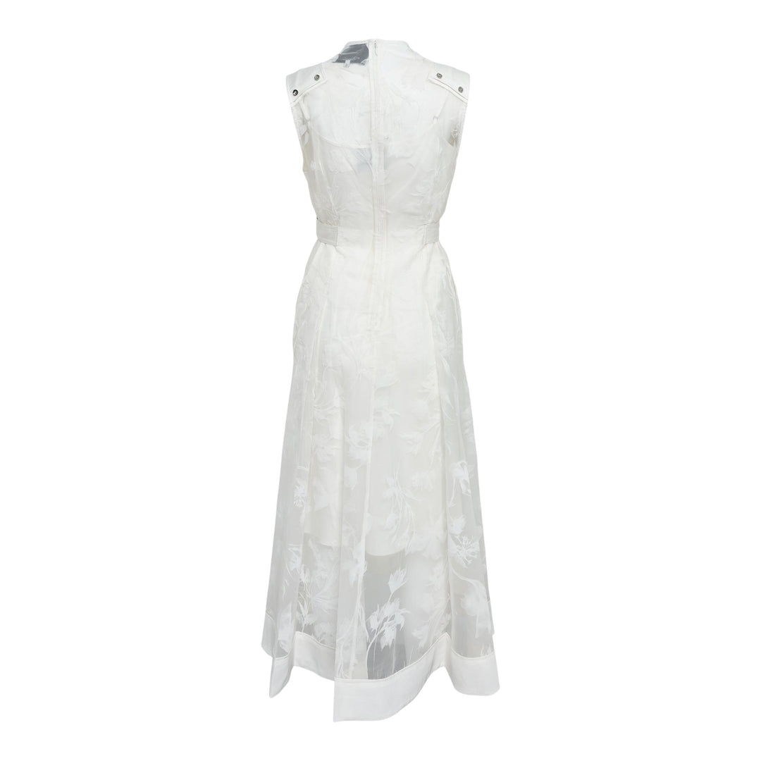 Club21 - 3.1 Phillip Lim - Flocked Organza Sleeveless Midi Dress - WOVEN DRESSES - White