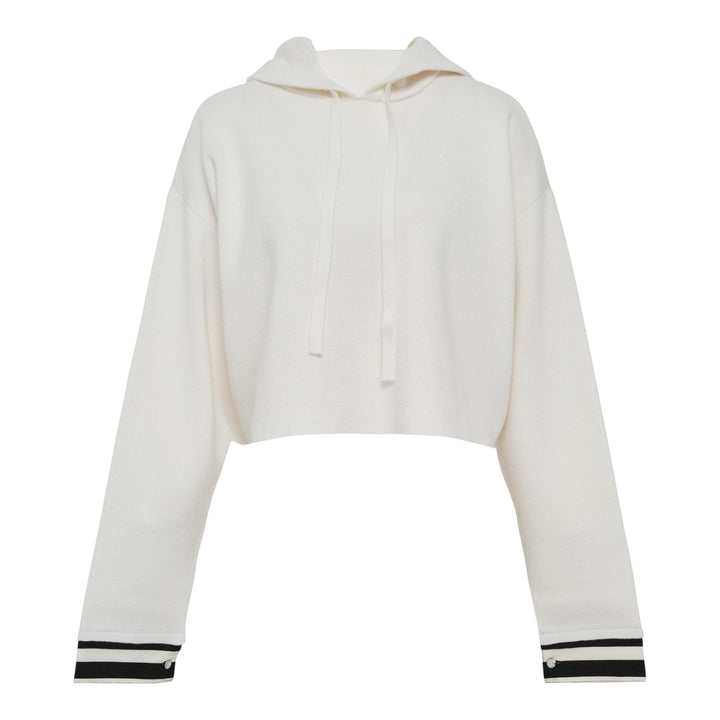 Club21 - 3.1 Phillip Lim - Long Sleeve Cropped Hoodie With Poplin Combo - SWEATSHIRTS - Off-White