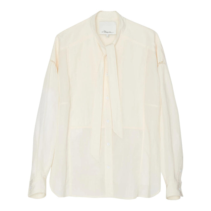 Club21 - 3.1 Phillip Lim - Long Sleeve Tie Neck Blouse - BLOUSES - Off-White
