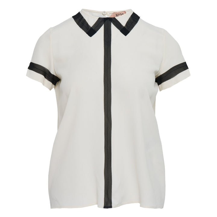 Crepe De Chine Short Sleeve Blouse