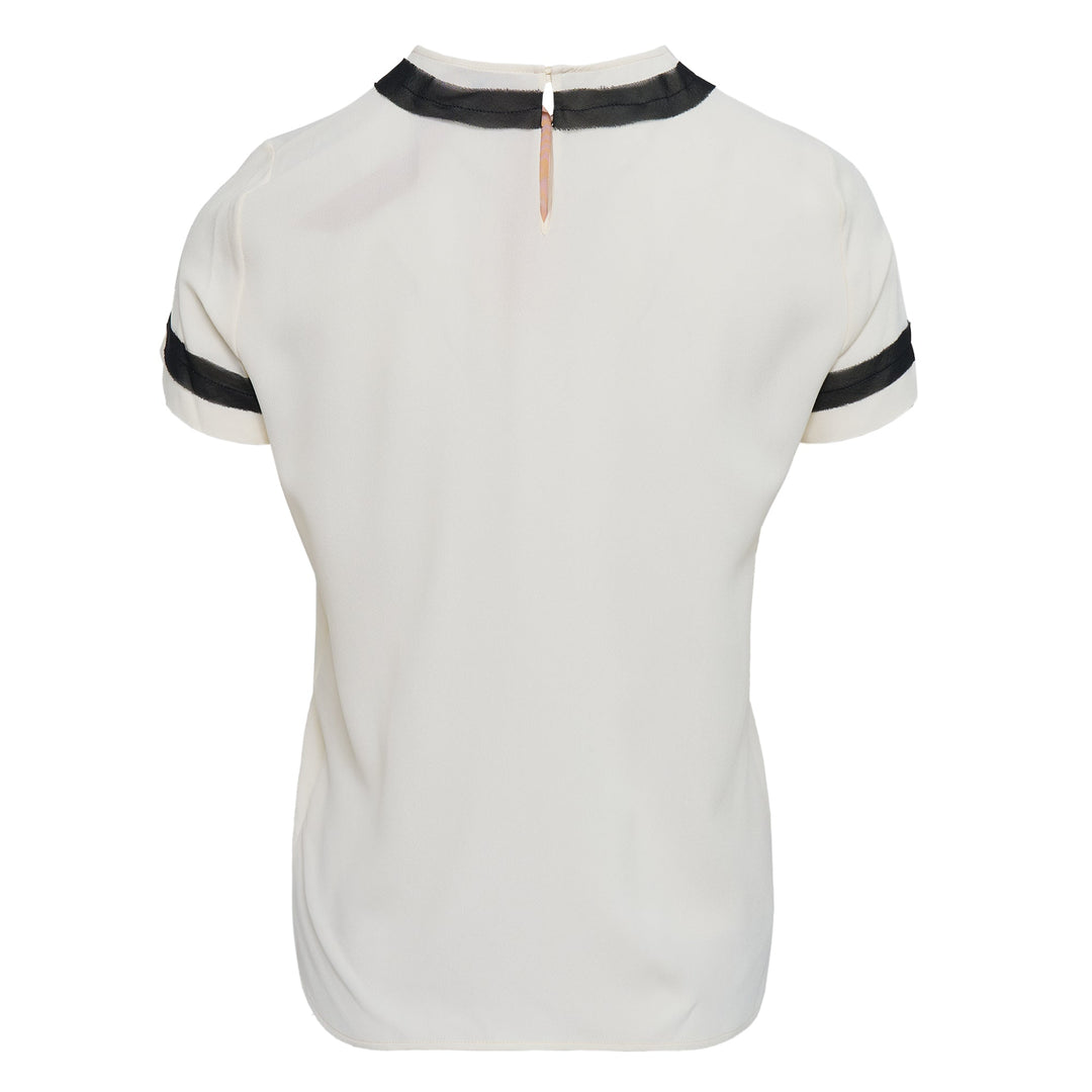 Crepe De Chine Short Sleeve Blouse