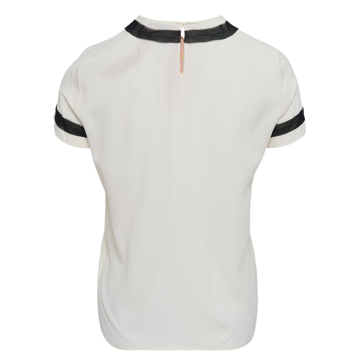 Crepe De Chine Short Sleeve Blouse