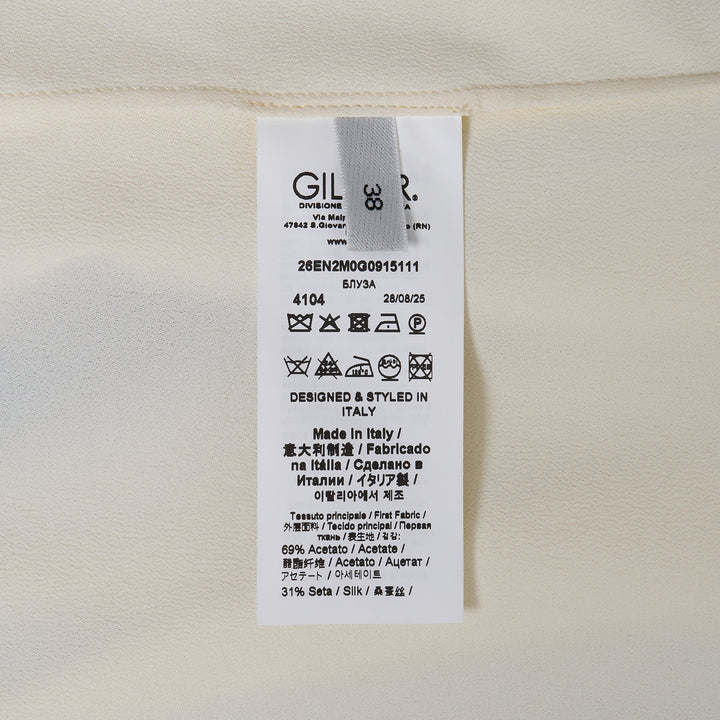 Crepe De Chine Short Sleeve Blouse