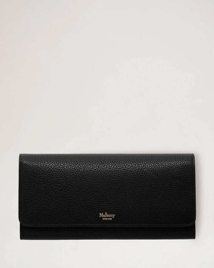Continental Wallet Black Small Classic Grain