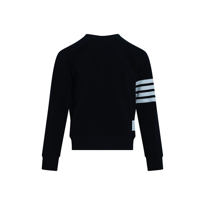 4-Bar Cotton Pullover Sweatshirt
