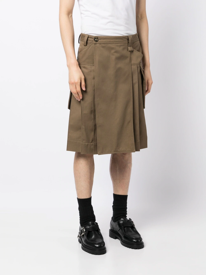 Pleated Back Kilt Drill Skirt