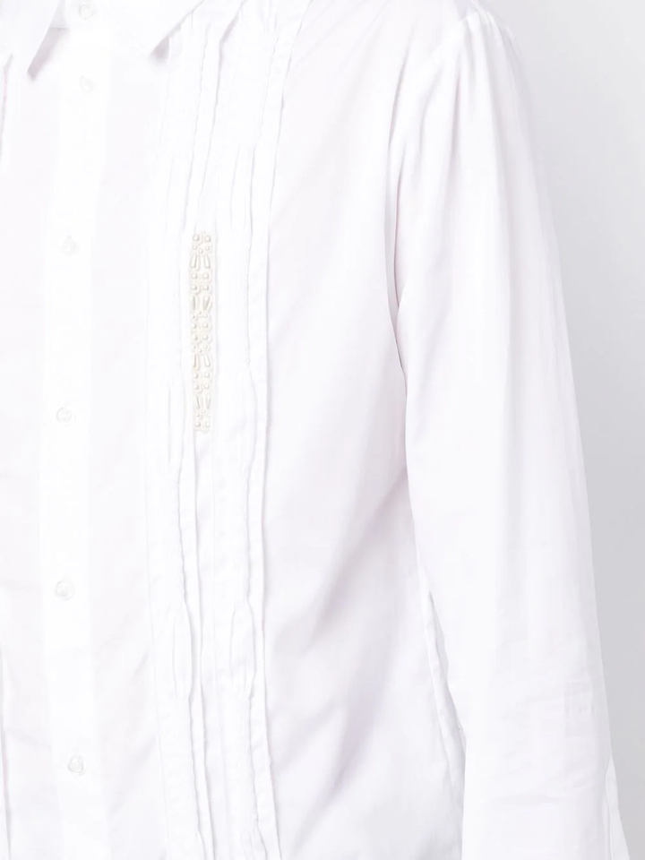 Smocking Detail Long Sleeve Shirt