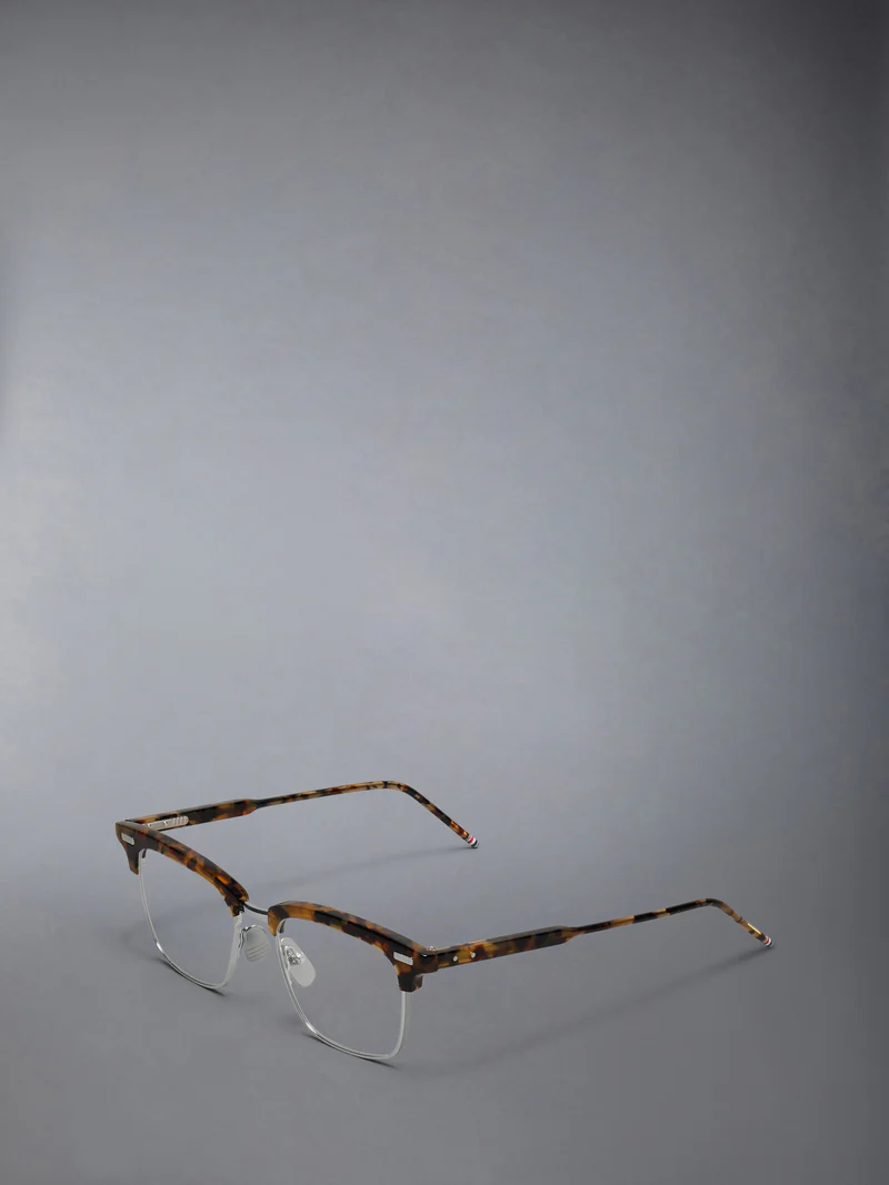 Acetate And Titanium Rectangular Eyeglasses Unisex