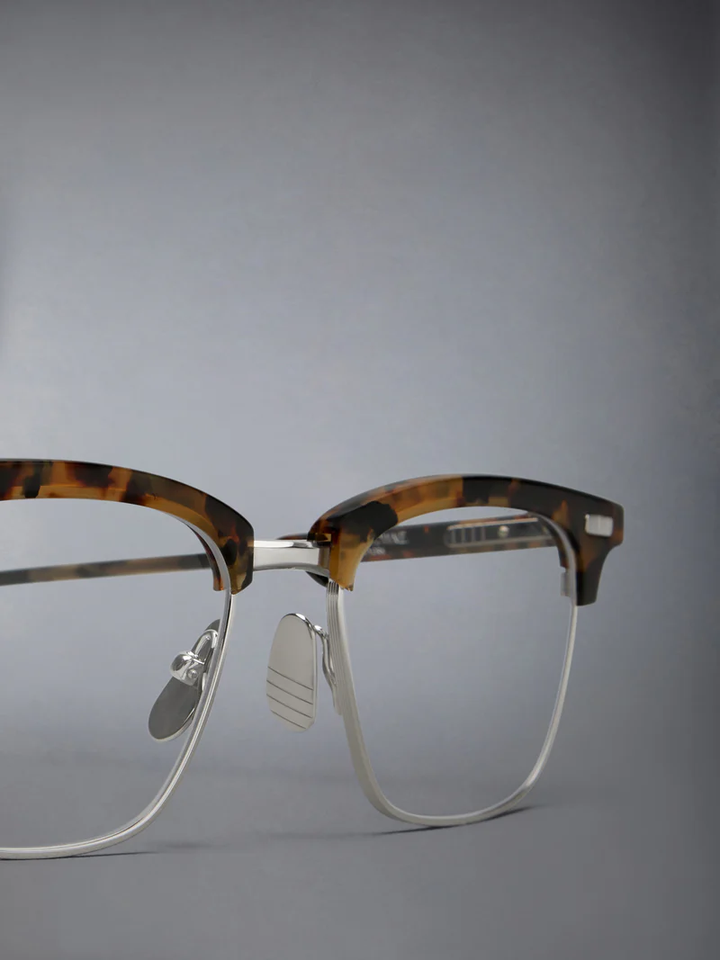 Acetate And Titanium Rectangular Eyeglasses Unisex