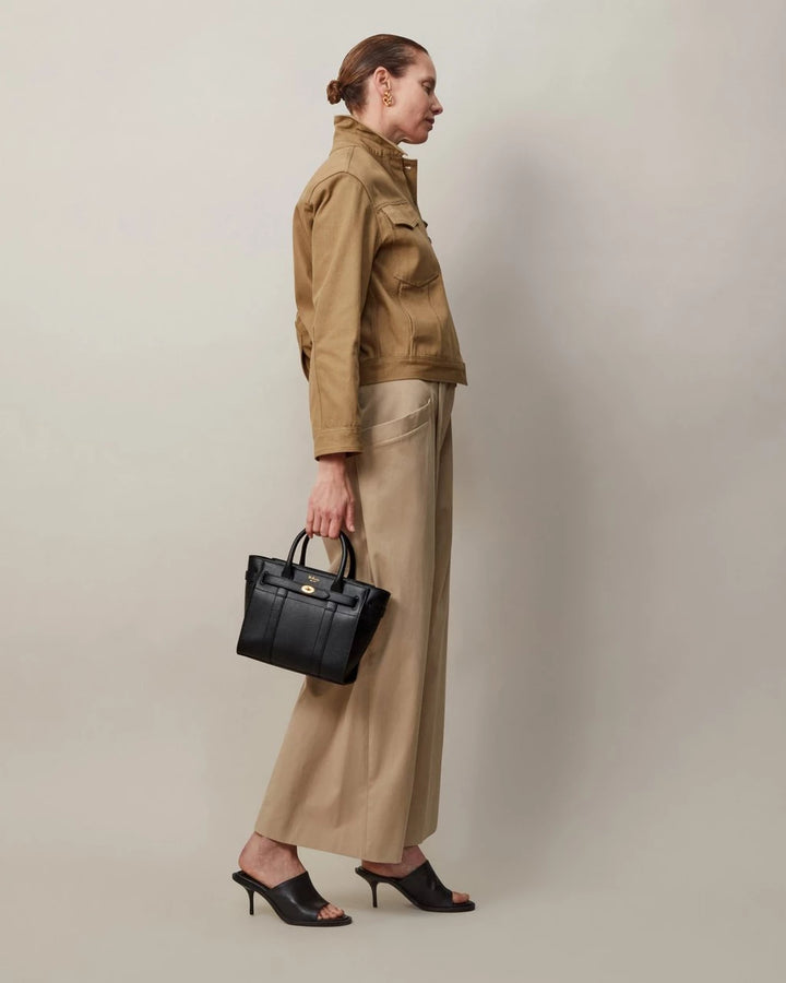 Mini Zipped Bayswater Small Classic Grain (Black)