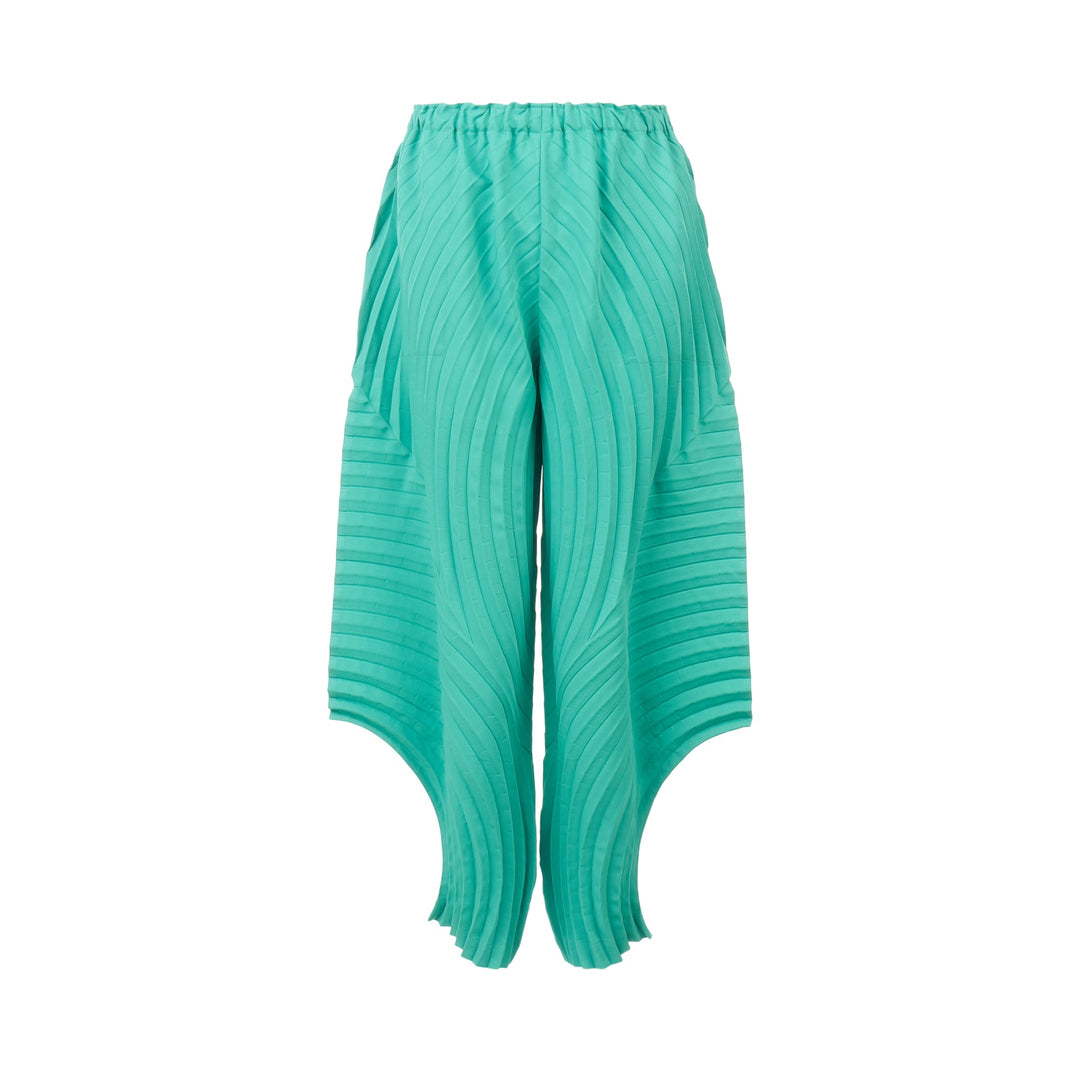 Curved Pleats Pants
