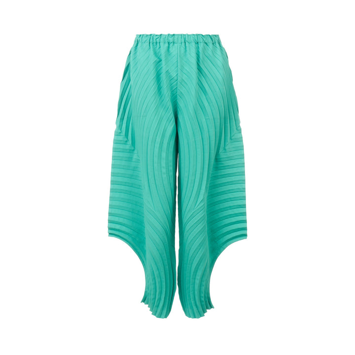 Curved Pleats Pants