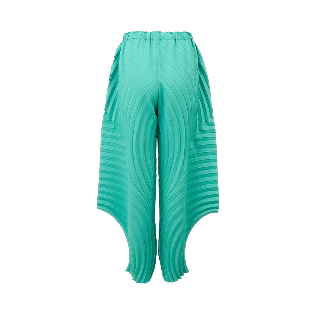 Curved Pleats Pants
