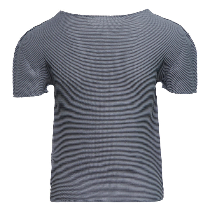 Stretch Pleats Short Sleeve Top