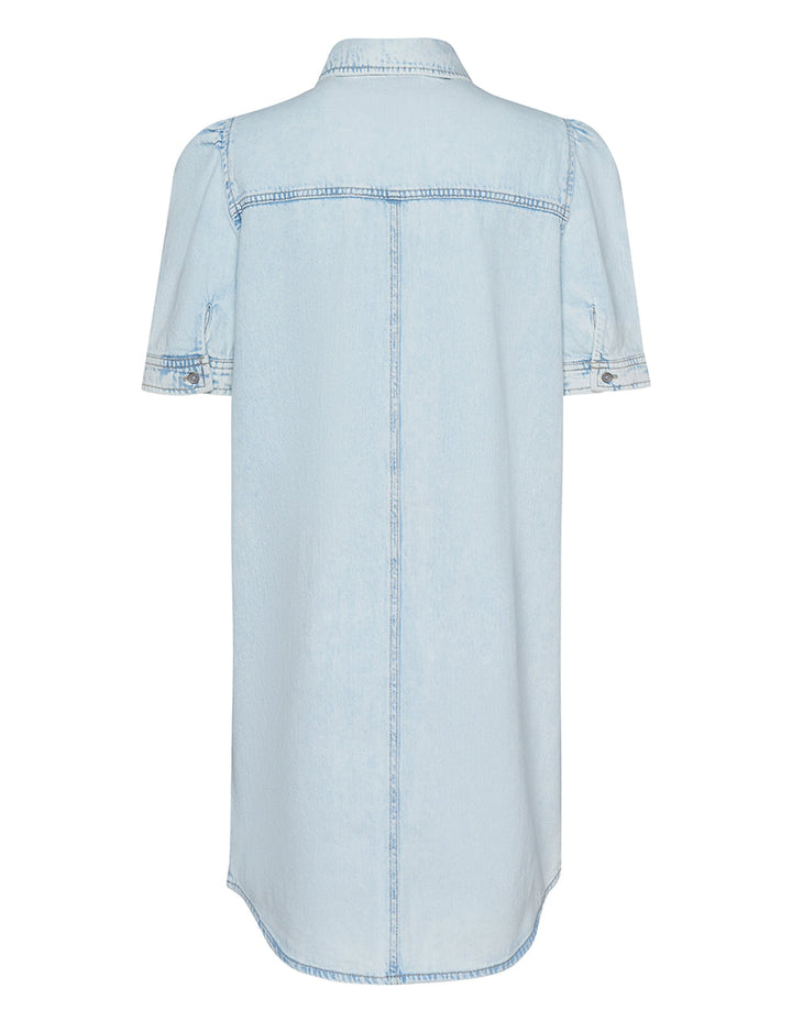 Fresh Denim Button Front Shift Dress