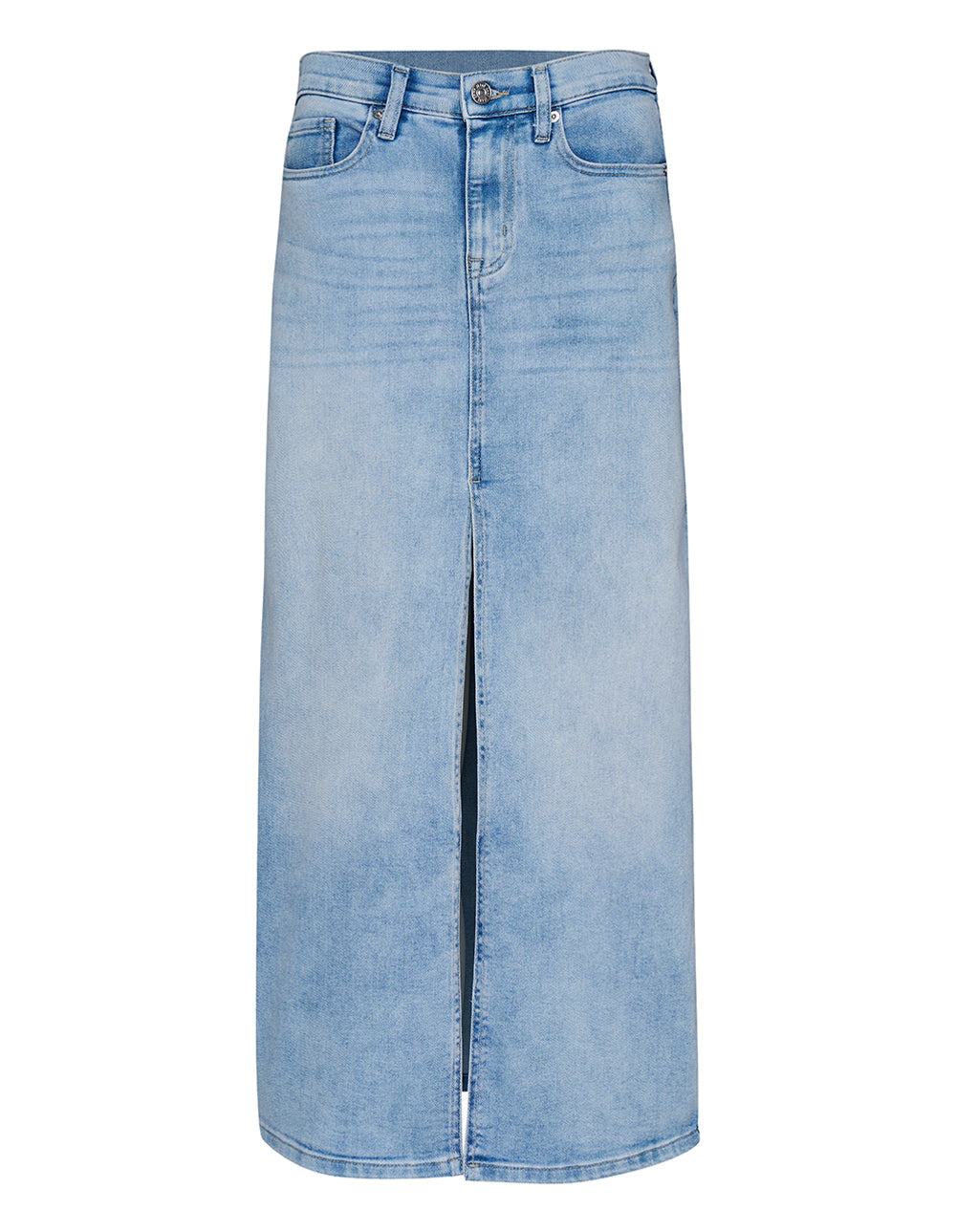 Eco Denim High Rise Maxi Skirt