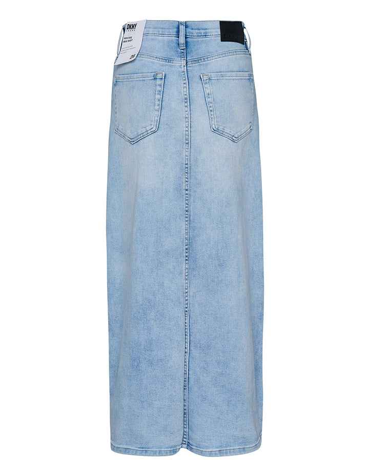 Eco Denim High Rise Maxi Skirt