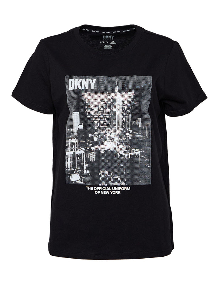 Graphic Tee Sequin Cityscape