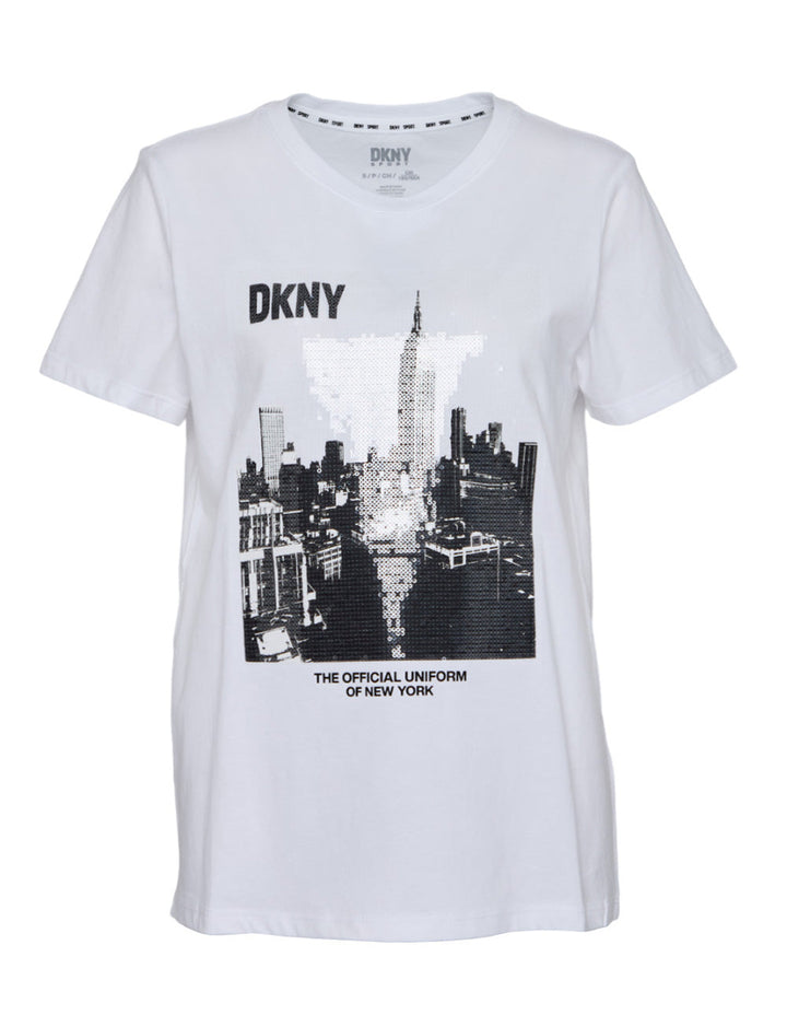 Graphic Tee Sequin Cityscape