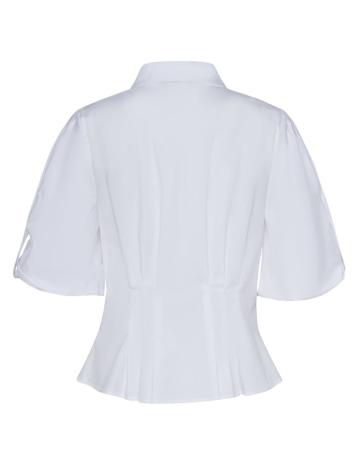 Silk Stretch Poplin Top