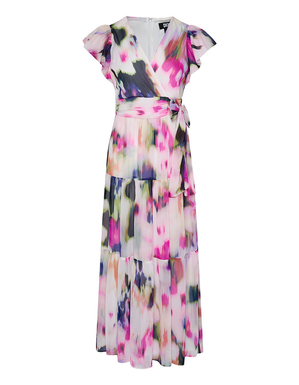 Printed Crinkle Chiffon Ruffle Dress