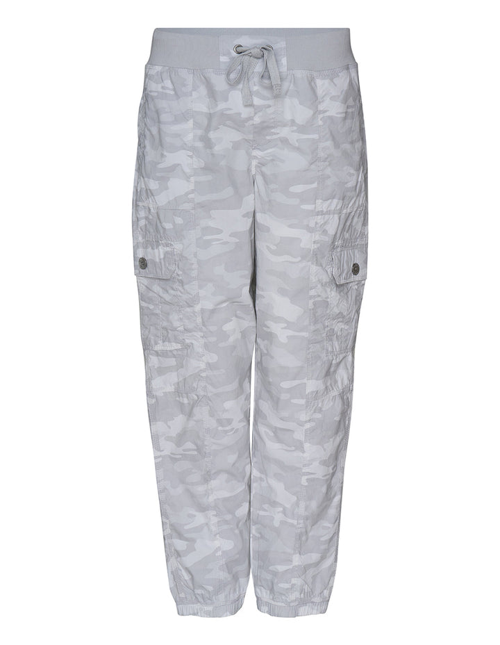 Peached Poplin Cargo Rib Waist Pants